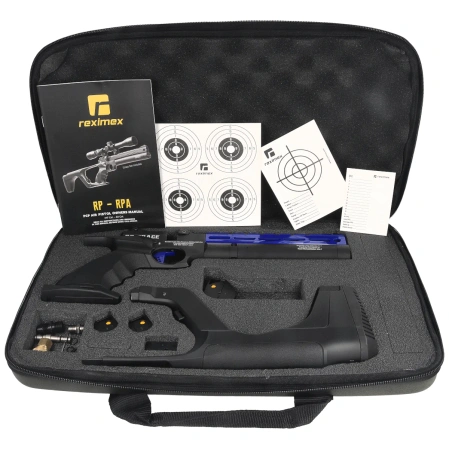 Pistolet wiatrówka PCP Reximex RP Race Blue 4.5 mm z regulatorem