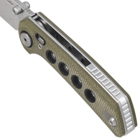 Nóż składany Reate PL-XT Green Micarta, Stonewashed Nitro-V (PL-XT DP.GRM.STW)