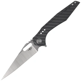 Bestech Malware Grey Titanium/Carbon Fiber, Stonewashed/Satin CPM S35VN by Todd Knife and Tool (BT1902C)
