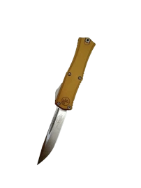 Microtech Hera II Mini S/E OTF Knife Tan Aluminium, Stonewashed M390MK by Tony and Sean Marfione (1703M-10TA)