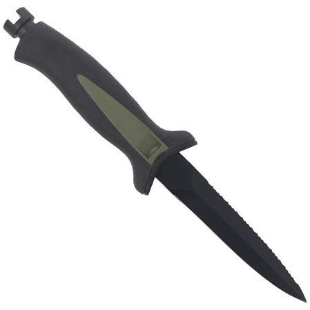 Nóż nurkowy MAC Aquatys 11 2 Green-Black PP-TPE, Black Idroglider W 1.4060