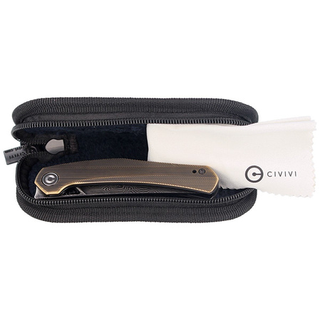 CIVIVI Knife Lazar Black Brass, Black Damascus by Elijah Isham (C20013-DS2)