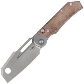 Nóż składany Bestech Nyrrdreki Titanium/Natural Canvas Micarta, Stonewashed M390 by Fabian Hobbelen (BT2607A)