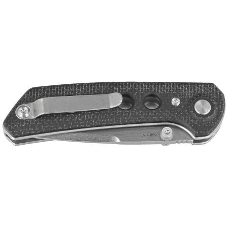 Reate PL-XT Black Micarta/Black G10, Stonewashed Nitro-V