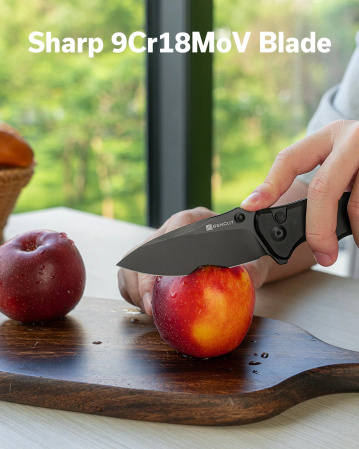 Sencut Cybrix Black Aluminum Knife, Black 9Cr18MoV (S23098A-1)