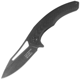 Herbertz CJH Knife Black G10, Black Stonewashed 440C (569613)