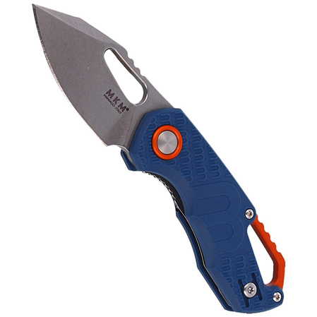 MKM Isonzo Clip Point Knife Blue FRN, Stonewashed N690 by Jesper Voxnæs (MK FX03-3PBL)