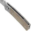 LionSteel NiNi Knife Titanium Bolsters / Green Canvas Micarta, Satin M390 by Gianni Pauletta (NN2 CVG)