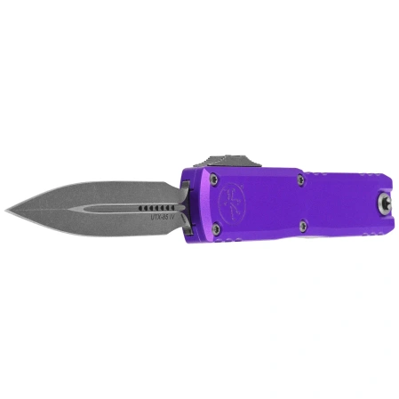 Microtech UTX-85 Gen IV D/E OTF Knife Purple Aluminum, Apocalyptic M390MK by Tony Marfione (12324-10APPU)