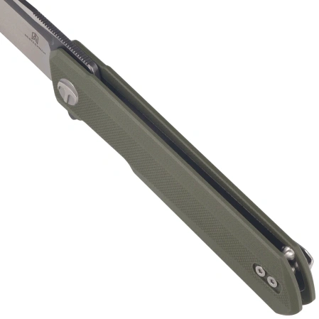 Bestechman Dundee Knife OD Green G10, Grey PVD / Satin D2 by Ostap Hel (BMK01E)