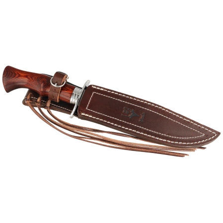 Muela Cherokee-19R Red Pakka Wood Knife, Satin X50CrMoV15