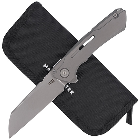 WE Knife Mini Buster Gray Titanium, Polished Bead Blasted CPM 20CV by Snecx Tan (2003A)