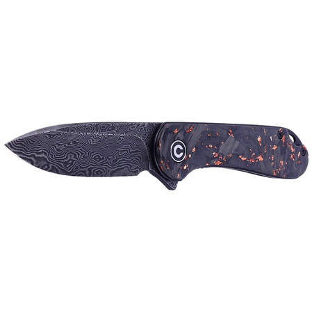 Nóż składany CIVIVI Elementum Flipper Shredded Carbon Fiber / Copper Shred, Black Damascus (C907C-DS3)