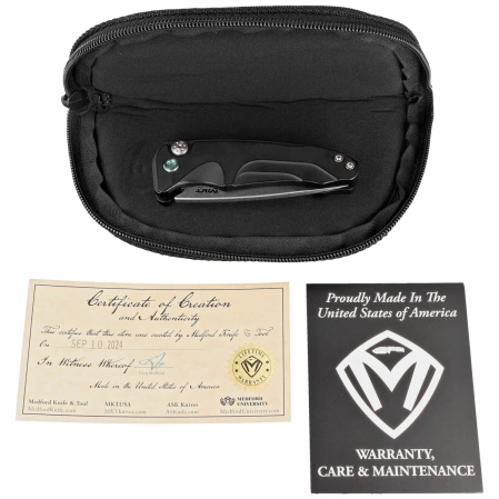 Medford Smooth Criminal Auto Black Aluminum, Green HW/Clip, Tumbled S45VN by Greg Medford (MKA0394TQ-42AB-T4C4-Q4)