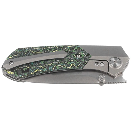 Remette RT-Meteor Knife Gray Titanium/Toxic Storm Carbon Fiber, Pearlescent M390 (RTPT-C )