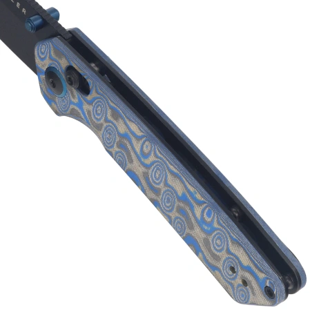 Nóż składany Kizer Madrac Multicolored Vortex Pattern Micarta, Black Stonewashed Nitro-V by Matteo Pignatelli (V3693A4)