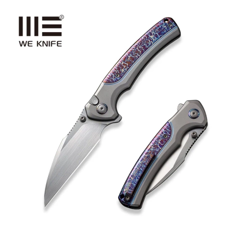 Nóż składany WE Knife Ziffius LE No 184/310 Gray Titanium/Flamed, Hand Rubbed Satin CPM 20CV (WE22024D-4)