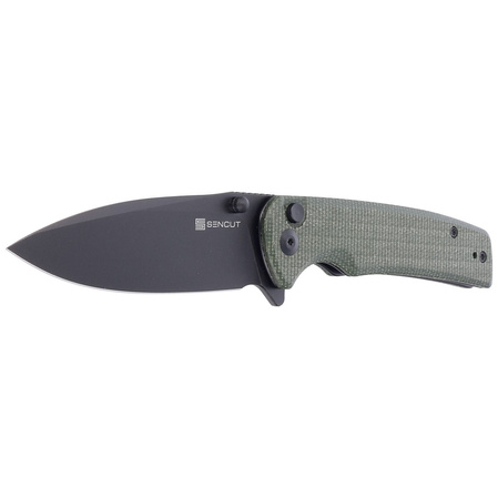 Nóż składany Sencut Sachse Green Micarta, Black Stonewashed 9Cr18MoV (S21007-2)