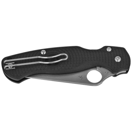 Spyderco Para Military 2 Knife Lightweight Black FRN, Satin CTS-BD1N by Sal and Eric Glesser (C81PBK2)