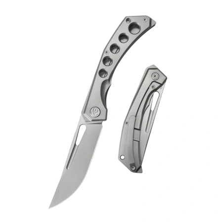 KB Kubey lshtar Knife Gray Titanium, Sandblasted M390 by Maksim Tkachuk (KB170A)