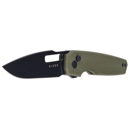 Kizer Dogfish Knife Green G10, Black Nitro-V by Caleb Waldman (V3640A2)