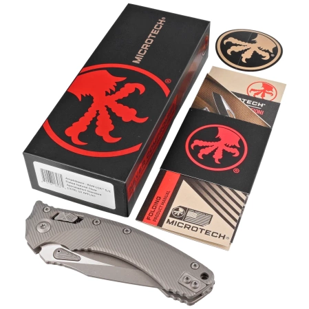 Nóż składany Microtech Amphibian Ram-Lok S/E Fluted Natural Clear Aluminium, Apocalyptic M390MK by Tony Marfione (137RL-10APFLNC)