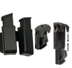 ESP Double Magazine Pouch for Double-Stack 9 mm Luger / .40 Magazines with Rotating UBC-01 Mount, Black (MH-MH-04)