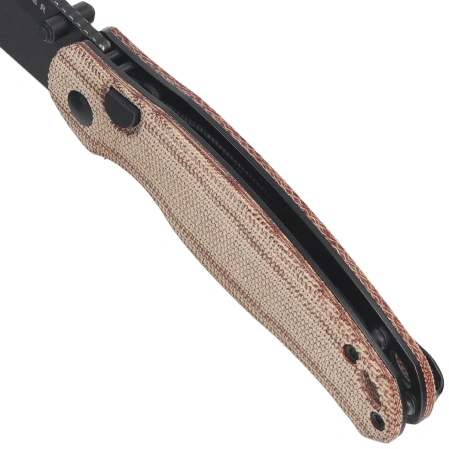 Kizer Phoca BD Knife Brown Norplex UltreX Micarta, Black Stonewashed 14C28N (V3781BDA1)