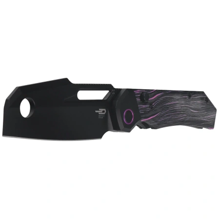 Bestech Nyrrdreki Knife Black Titanium/Black-Purple G10, Black PVD M390 by Fabian Hobbelen (BT2607B)