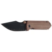 Kizer Harpoon Fold Knife Gray Titanium / Brown Norplex UltreX Micarta, Acid Washed 3-layer Composite Steel by Maverick Customs (Ki4784A4)