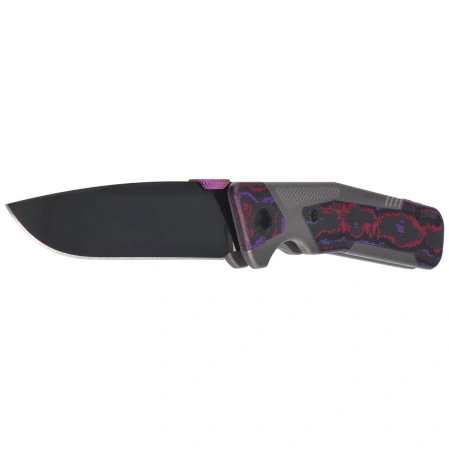 Kizer Sable Chief Knife Dark Gray Titanium / Purple Haze Fat Carbon, Polished DLC Ultra K390 by Jonathan Styles (Ki3745A2)