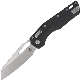 Microtech MSI S/E Knife Black Tri-Grip Polymer / Red Back Strap, Stonewashed M390MK by Tony Marfione (210T-10PMBK-A5)