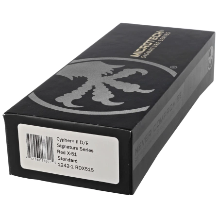 Nóż automatyczny OTF Microtech Cypher II D/E Signature Red X-51 Aluminium, Distressed Black M390MK by Deryk Munroe i Tony Marfione (1242-1RDX51S)