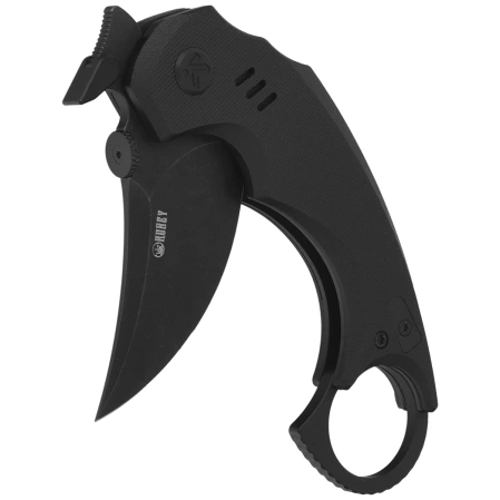 Kubey Jaw Knife Black G10, Blackwashed 14C28N by MUZI Design (KU440F)
