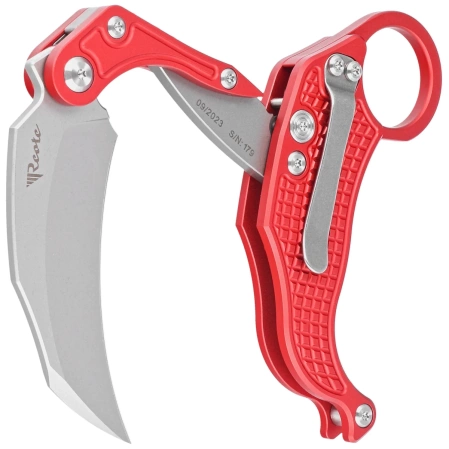 Nóż grawitacyjny Reate EXO-K Gravity Karambit Red Aluminium, Stonewashed N690
