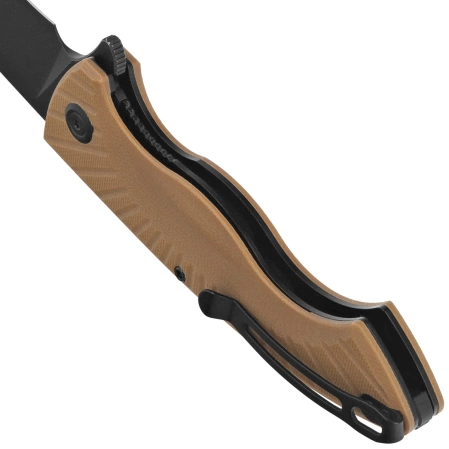 Nóż składany Kubey Timberwolf KU208H Tan G10, Blackwashed 14C28N