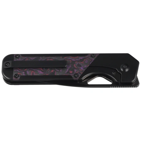 Kizer Militaw Knife Black Titanium / Purple Haze Fat Carbon, Black DLC S45VN by Jonathan Styles (Ki3634A2)