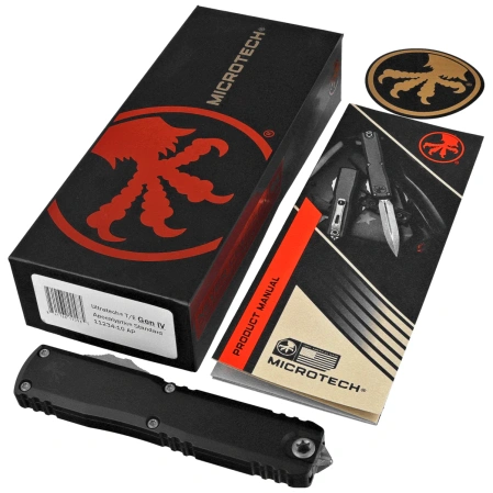 Microtech Ultratech Gen IV T/E OTF Knife Black Aluminum, Apocalyptic M390MK by Tony Marfione (11234-10AP)