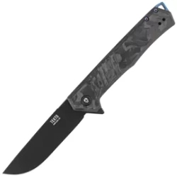 Nóż składany Tekto F1 Alpha Black Forged Carbon Fiber, Blue HW, Black D2