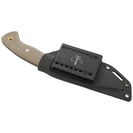 Böker Plus Mini Tracker Brown Micarta, Black 1095 by Dave Wenger (02BO027)