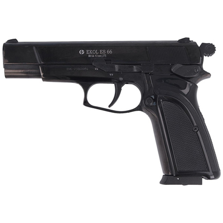 Zestaw pistolet wiatrówka Voltran Ekol ES 66 Black 4.5 mm, 1400 BBs, 10 kapsuł, tarcze