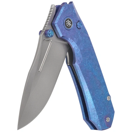 Remette Rhino Knife Blue Crystallized Titanium, Pearlescent M390 (RNTB3)