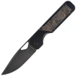 Kizer Militaw Knife Black Titanium / Dark Matter Gold Fat Carbon, Black Polished DLC S45VN by Jonathan Styles (Ki3634A3)