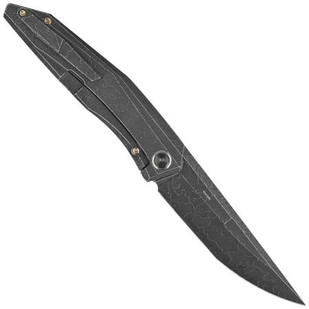 WE Knife Cybernetic LE No 202/205 Black Etching Pattern Titanium, Black Stonewashed CPM 20CV (WE22033-4)