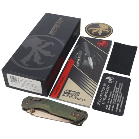 Nóż składany Microtech MSI Ram-Lok Mini S/E Marfione Select Slab Side Antique Green Titanium, Bronzed M390MK by Tony Marfione (210M-13MS2)