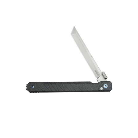 KB Kubey Prism T/E KB243C Knife, Flamed Titanium, Bead Blasted 14C28N by Yuze Zhong