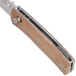 LionSteel NiNi Knife Natural Canvas Micarta, Satin M390 by Gianni Pauletta (NN1 CVN)