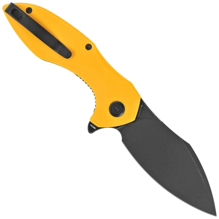 Kubey Nobel Knife Yellow G10, Blackwashed 14C28N (KU236N)
