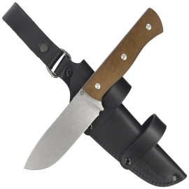 Maserin Woodsman 917/PM Knife Brown Paperstone, Stonewashed Nitro X7 by Igor Bortolussi