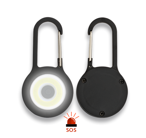 Karabińczyk z latarką Barbaric Black PVC (09901)